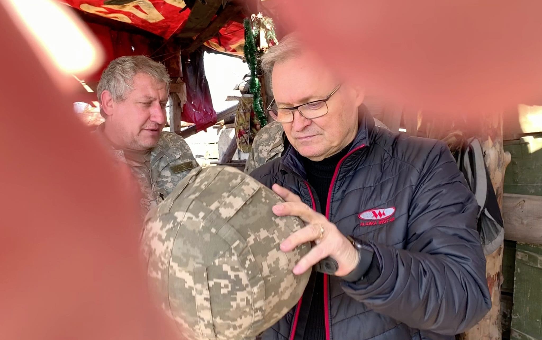 Hannu Haukka visits Ukrainian soldiers located in a forward positon within 2 hundred meters of the Russian backed rebel forces. The area is restricted and closed to the civilian population.