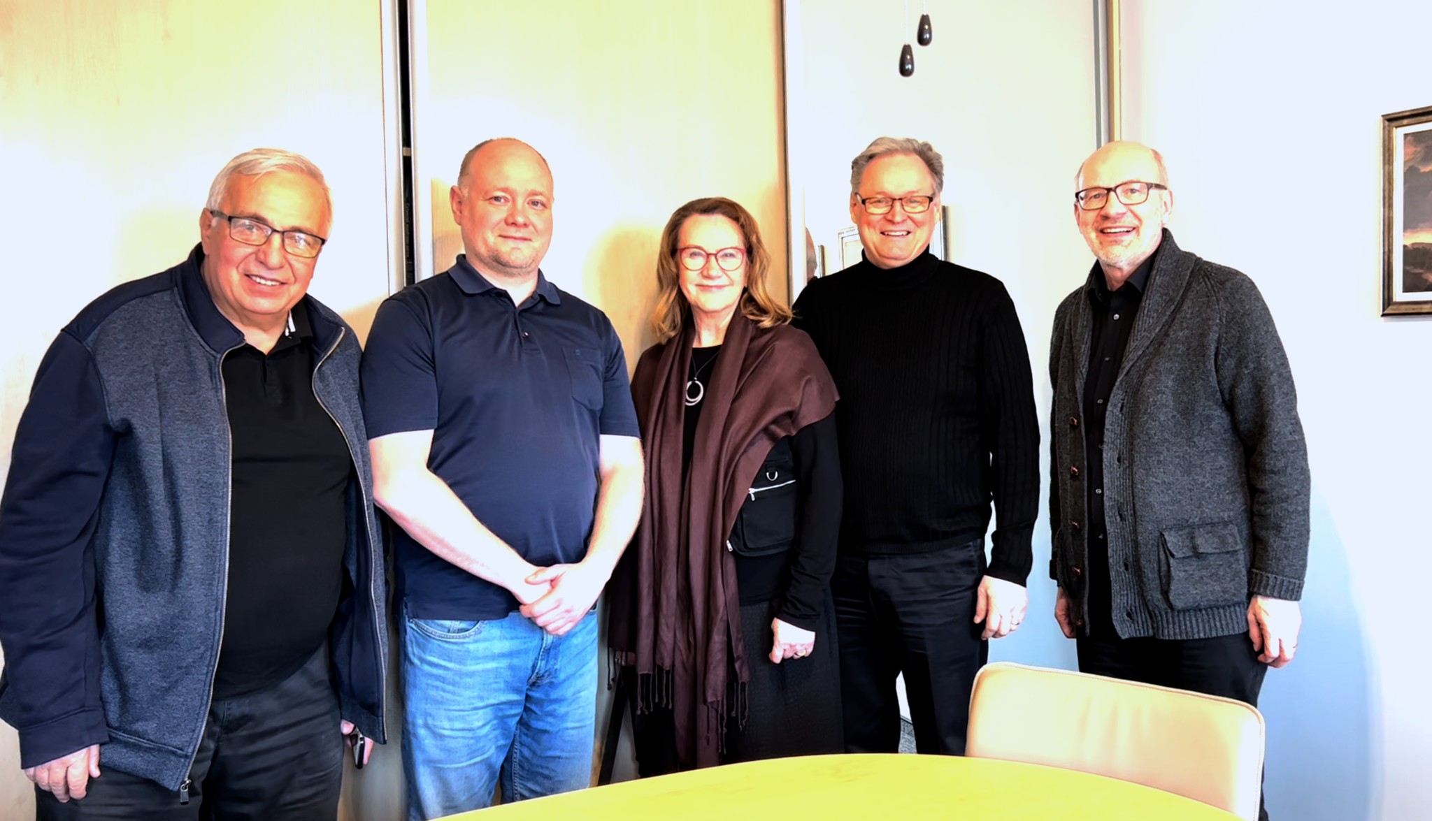 At the local church in Warsaw. The urgent nature of the project to print 300,000 evangelism books was discussed with church leaders.  The project is progressing.