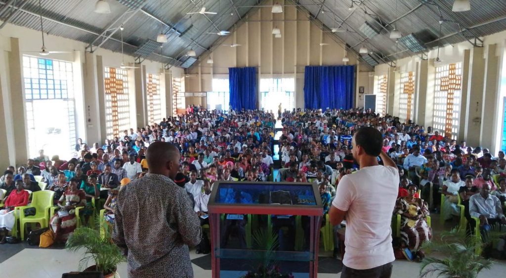 Volunteers in training Over 1,000 volounteers from hundreds of churches were trained to take calls at the ministry call center