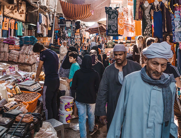 bazaar Millions of people in Cairo feel that politically and economically, things are not going well. People are aware that something is missing. Even though they cannot put into words what they are missing, they feel the emptiness inside. That something is God. And God is the answer, even though they cannot define it. It is a hunger for God's word. God Himself creates this hunger—this longing for Him—in the emptiness of the human heart.