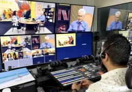 GCMM Arabic television production in a studio control room